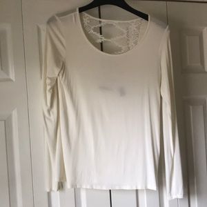 BKE red lace back top